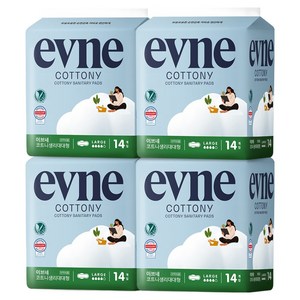 이브네 코트니 생리대 날개형, 대형, 14개입, 4개