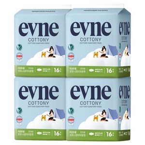 이브네 코트니 생리대 날개형, 중형, 16개입, 4개