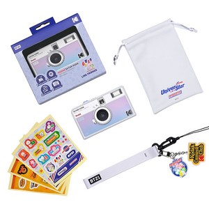 코닥 카메라 H35N BT21 + 스티커 4종 + 키링 2종 + 스트랩 + 파우치 세트