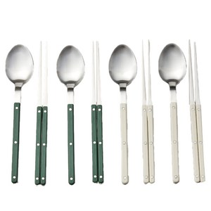 모던하우스 온 미유 수저세트, 아이보리 + 그린, 숟가락 4p + 젓..., 1개