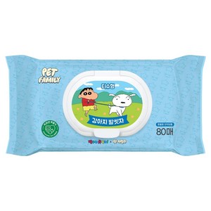 LG생활건강 펫패밀리 강아지 발씻자 짱구 세정티슈, 80개입, 1개