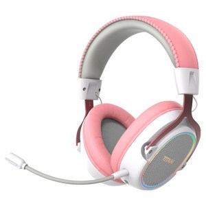 제닉스 가상 7.1채널 블루투스 무선 게이밍 헤드셋 300g TITAN WH4BT 핑크 30시간 멀티단자