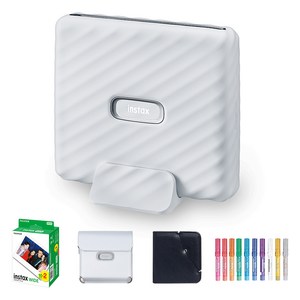 인스탁스 와이드링크 즉석카메라 화이트 + 필름 2p + 전용 가죽케이스 화이트 + 와이드 앨범 랜덤발송 + 미피펜 랜덤발송 세트 FI022W