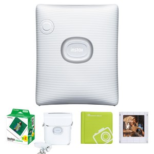 인스탁스 스퀘어 링크 + 필름 20p + 전용 가죽 케이스 화이트 + 스퀘어 앨범 랜덤발송 + 스퀘어 자석액자 랜덤발송 세트