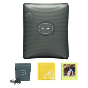인스탁스 스퀘어링크 즉석카메라 미드나잇 그린 FI017W + 전용 가죽케이스 그린 + 스퀘어 앨범 랜덤발송 + 스퀘어 자석액자 랜덤발송 세트