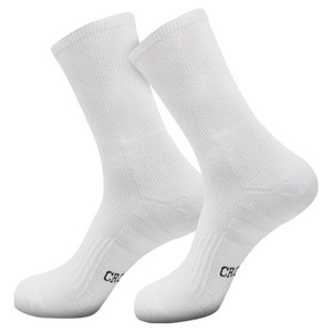 크로커다일 여성용 런닝 압박 쿠션 장목 양말 2족 세트, M, 화이트, 1세트