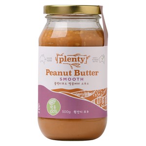 Plenty 100% 땅콩버터 스무스, 500g, 1개