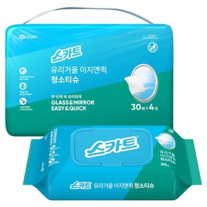 스카트 유리거울 이지앤퀵 청소티슈 30p, 200 x 140 ..., 4개