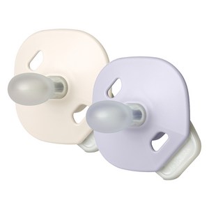 마더케이 유아용 실리콘 폴딩 쪽쪽이 2종 + 케이스 2p 세트, 2단계(6개월 이후..., 크림 야광 + 블루..., 1세트