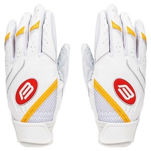 비비케이 and Yellow 배팅장갑 세트 BG395 양손용, 화이트옐로우, S, 1세트