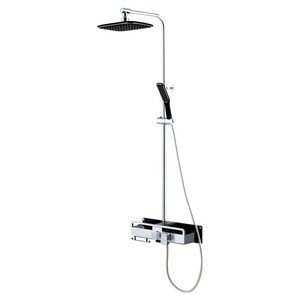 두진 심플 선반형 해바라기 레인샤워 수전 블랙실버 DS5200 방문설치