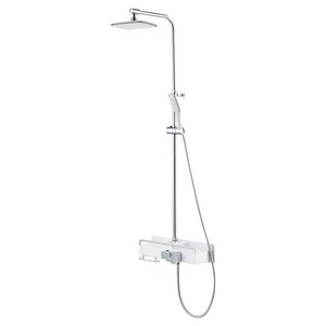 두진 심플 선반형 해바라기 레인샤워 수전 화이트 DS5200 방문설치