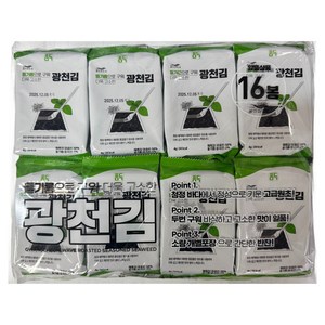 들기름으로 구워 더욱 고소한 광천김, 4g, 16개