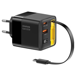 아이코모스 65W GaN PD 릴타입 초고속 멀티 포트 충전기