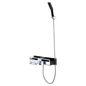 두진 심플 무타공 선반형 샤워수전 블랙실버 DS5200K 방문설치