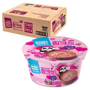 푸디버디 핑크 퐁당 라면 컵 80g, 12개