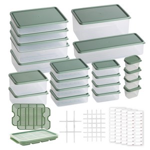 비트리 시즌2 부드럽게 휘어지는 냉동실 냉장고 정리용기 30p 세트 그린