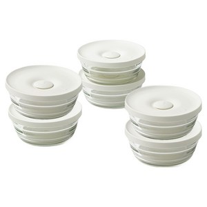 글라스락 밥용기 310ml, 코코넛밀크, 6개