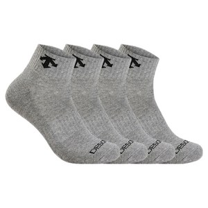 데상트 여성용 스포츠 파일 발등로고 발목양말, 24호, 그레이, 4개