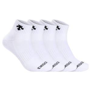 데상트 여성용 스포츠 파일 발등로고 발목양말, 24호, 화이트, 4개