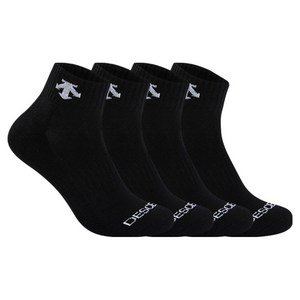 데상트 여성용 스포츠 파일 발등로고 발목양말, 24호, 블랙, 4개