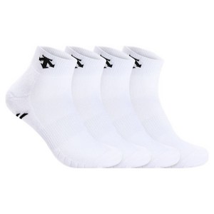 데상트 남성용 스포츠 파일 단목뒷선 발목양말 4켤레 세트, FREE, 화이트, 1세트
