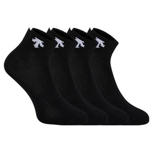 데상트 여성용 목로고 발목양말 4켤레 세트, 24(230~250..., 블랙, 1세트