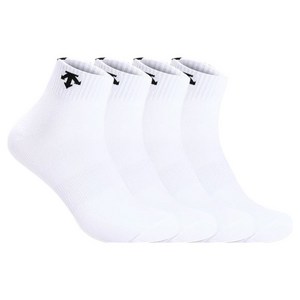 데상트 남성용 목로고 발목양말 4켤레 세트, 26(250~270..., 화이트, 1세트