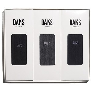 닥스 남성용 신사 프리미엄 장목 꽈배기 자수 3족 양말 선물세트 + 쇼핑백