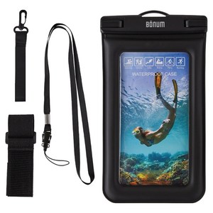 Bonum 스펀지 튜브 4중 안심잠금 프리미엄 스마트폰 방수팩 + 넥스트랩 + 암밴드 + 핸드스트랩 세트