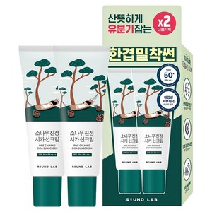 라운드랩 소나무 진정 시카 선크림 SPF50+ PA++++, 40ml, 2개