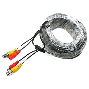 컴스 CCTV BNC DC 5.5 전원 케이블 회색검정 20m