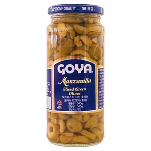 고야 슬라이스드 그린 올리브, 345g, 1개
