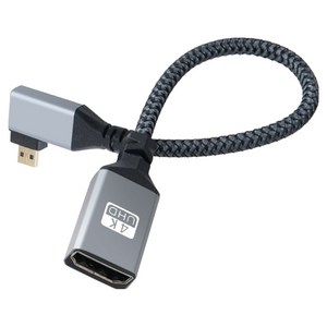 컴스마트 4K UHD 60Hz 마이크로 HDMI 변환 꺾임형 케이블 젠더 20cm