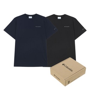 컬럼비아 남녀공용 유니 라운드 티셔츠 2종 세트 C62-YMD612