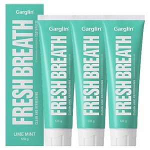 가그린 후레쉬 브레스 치약 라임민트향, 120g, 3개