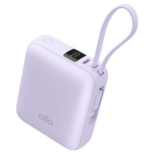 알로코리아 포켓 미니 2in1 고속충전 케이블 일체형 10000mAh 보조배터리 C타입 8핀 1008PD