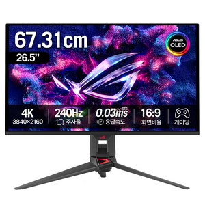 에이수스 4K UHD QD OLED 240Hz 0.03ms 멀티스탠드 ROG Swift 게이밍 컴퓨터 모니터