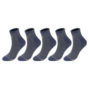 네파 여성용 프론트D 쿠션 중목 등산양말, S, 그레이 + 네이비, 5개