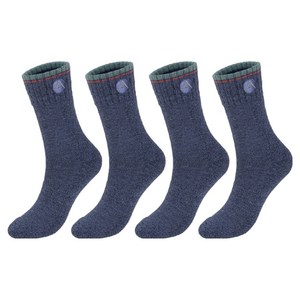 네파 여성용 탑라인C 자수로고 쿠션 장목 등산양말, S, 네이비, 4개