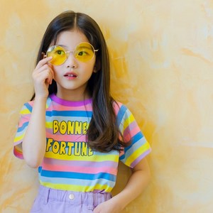 아이러브제이 여아용 O 본네 반팔 티셔츠
