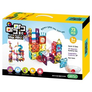 젠토이 아동용 마그마그 타일즈 볼런 자석블록 73p