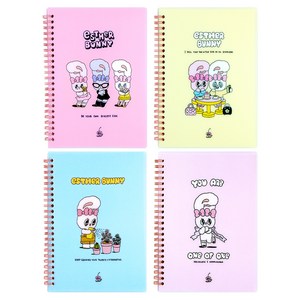 에스더버니 A5 그리드 PP커버 노트 4종 세트, 핑크, 라이트핑크,..., 1세트