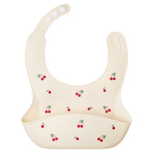 베베그로우 유아용 똑딱이 실리콘 턱받이, 체리, 1개입, 1개