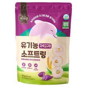 지구로운 유기농 아기 과자 소프트링, 1개, 40g, 자색고구마