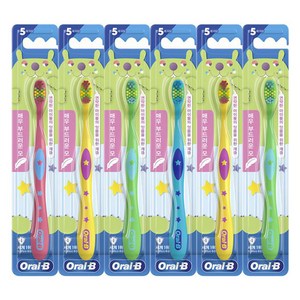오랄비 비니 어린이 칫솔, 랜덤색상, 6개입, 1세트
