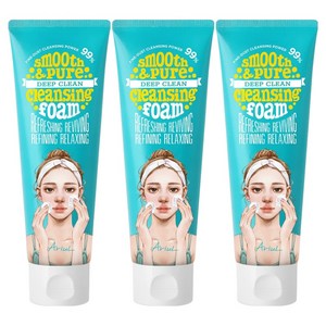 아리얼 스무스앤퓨어 딥 클린 클렌징폼, 120ml, 3개
