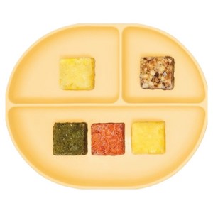 마더케이 허그 이유식 3구 흡착식판, 레몬, 1개