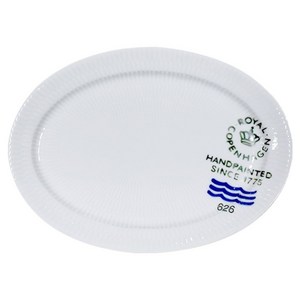 로얄코펜하겐 플루티드 시그니처 오발접시, 화이트, 28cm, 1개