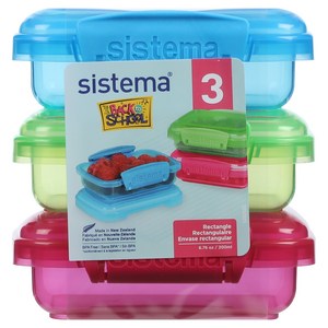 Sistema 직사각 칼라 밀폐용기 3종 세트